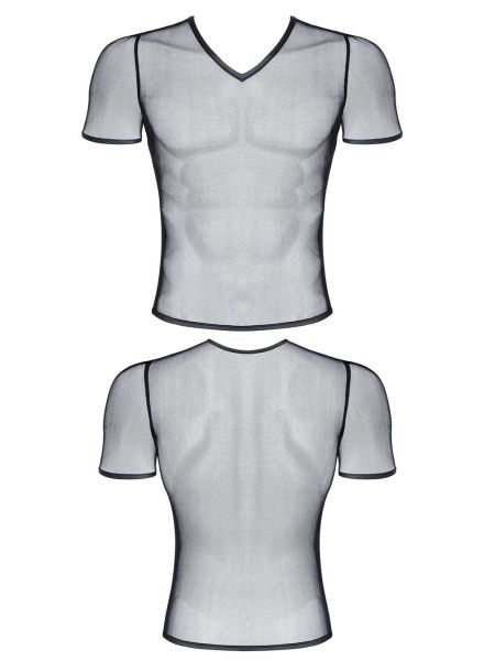 Męski t-shirt z elastycznej siatki w serek L - 3