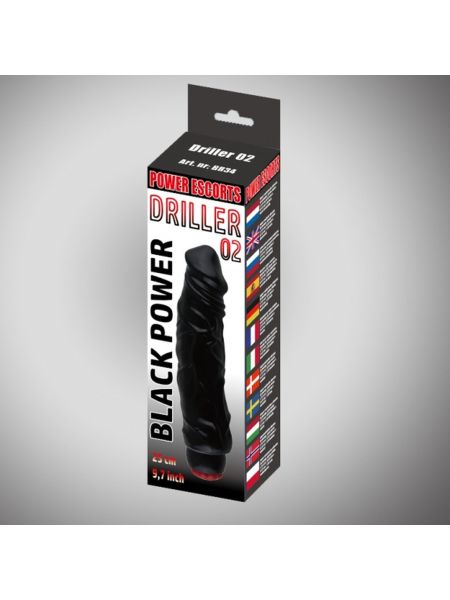 Penis naturalny sex wibrator realistyczny 25 cm czarny - 3