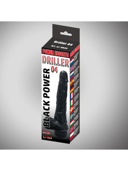 Duży wibrator penis realistyczny z jądrami 25 cm czarny
