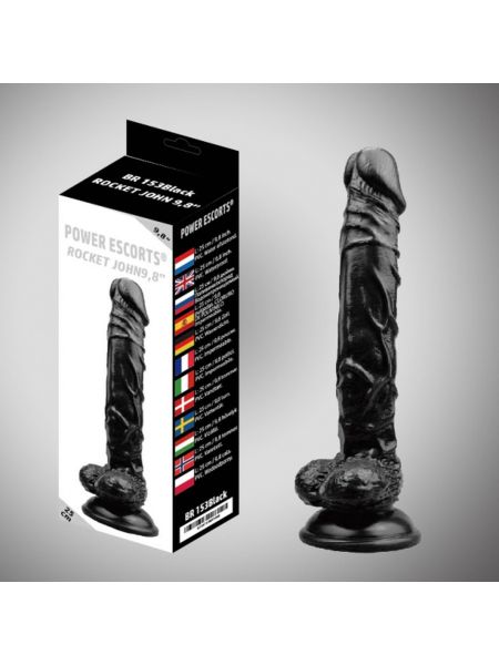 Rocket john black dildo 9,8 inch 25 cm - 2