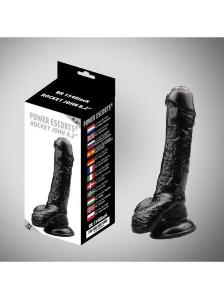 Rocket john black dildo 8,2 inch 21 cm - 2