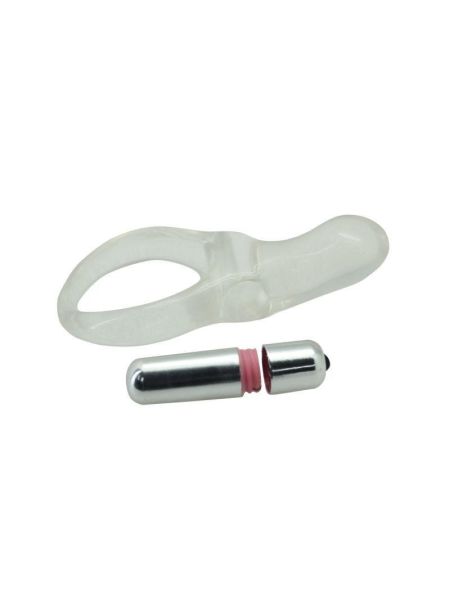 Pierścień na penisa z wibrującym stymulatorem łechtaczki - 4