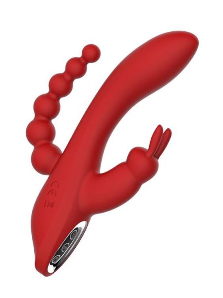 Wibrator króliczek waginalny analny potrójny 21cm - 5