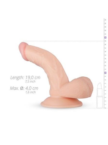 Zagięte dildo realistyczne silikonowe z przyssawką - 4