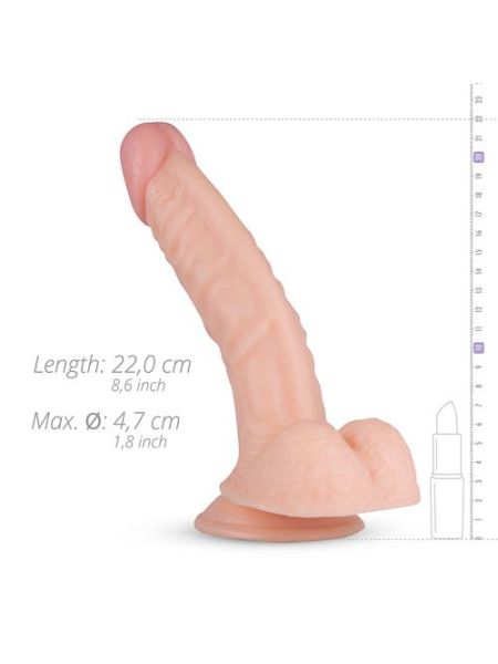 Dildo realistyczne penis z przyssawką jądrami 22cm - 4
