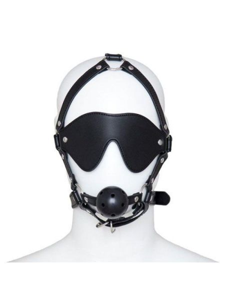 Maska na twarz opaska knebel niewolnicza BDSM - 2