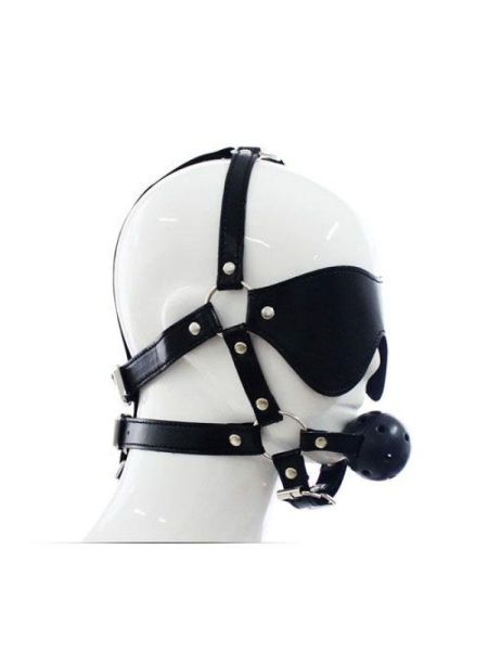 Maska na twarz opaska knebel niewolnicza BDSM