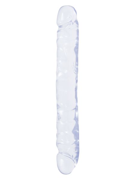 Sztuczny penis podwójne silikonowe dildo przezroczyste 30,5 cm - 2