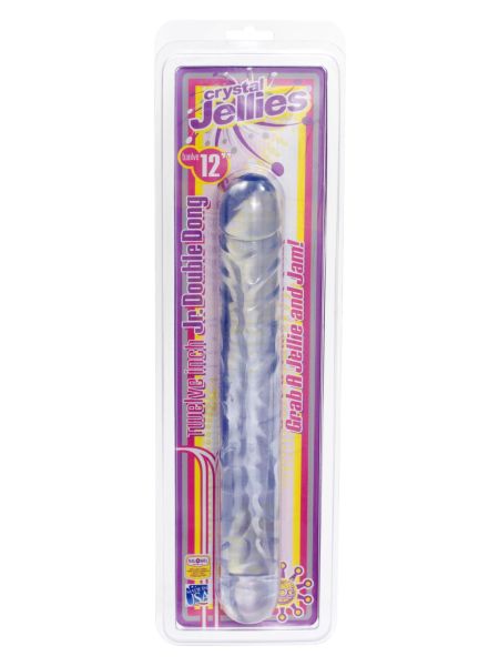 Sztuczny penis podwójne silikonowe dildo przezroczyste 30,5 cm - 3