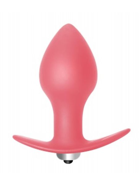 Korek analny silikon zatyczka plug wibrujący 7 cm różowy - 2